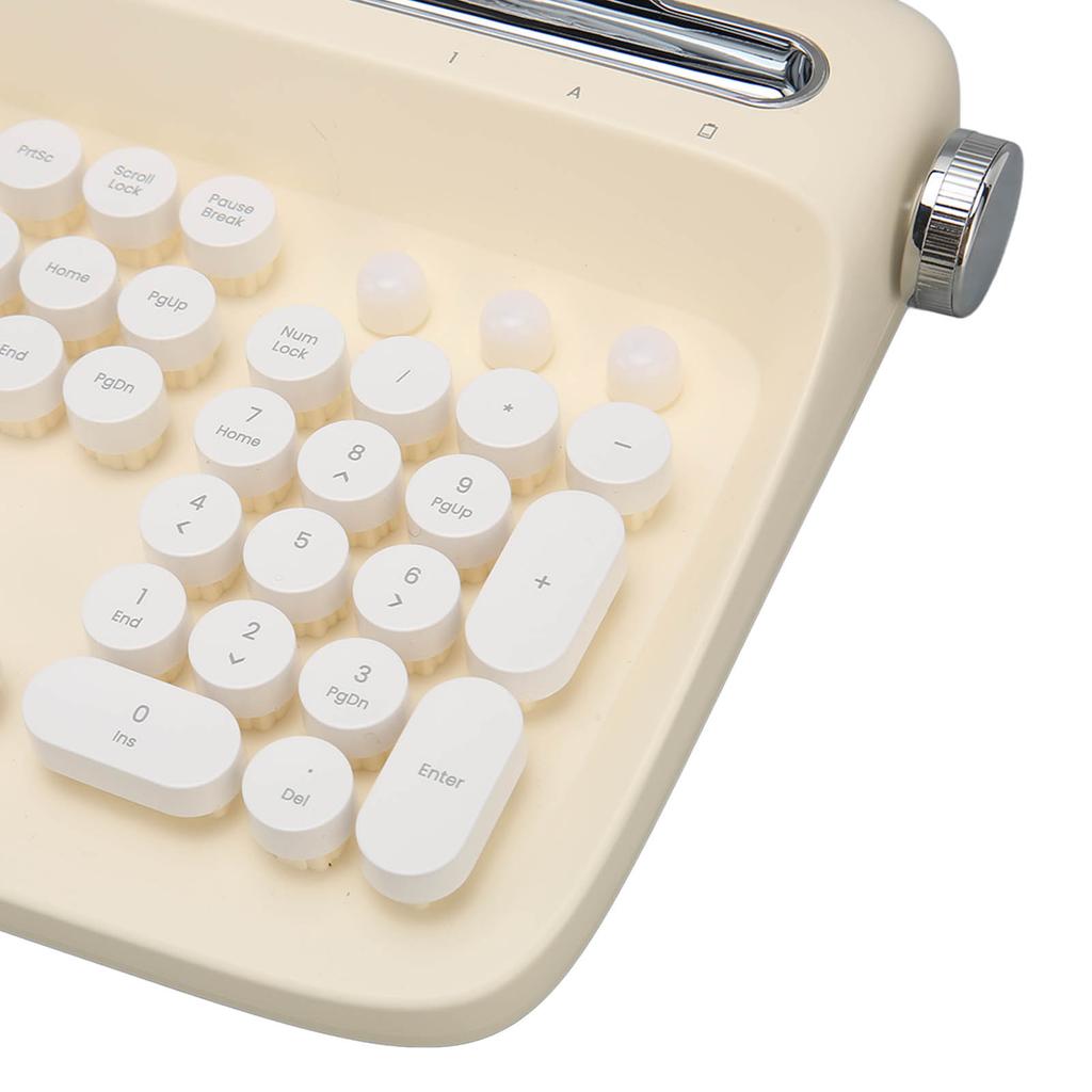 Wireless Typewriter Keyboard Retro 104 Keys 5.0 Integrated Stand Tablet Keyboard for Smart Phone Laptop
