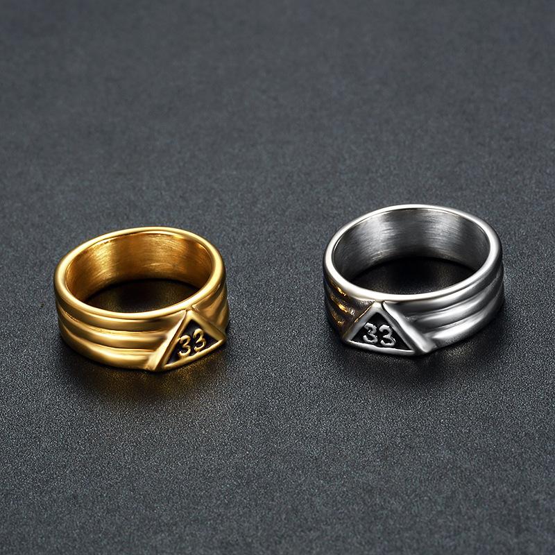 Minimalist Number 33 Stainless Steel Ring Unisex Band Set Holiday Gift
