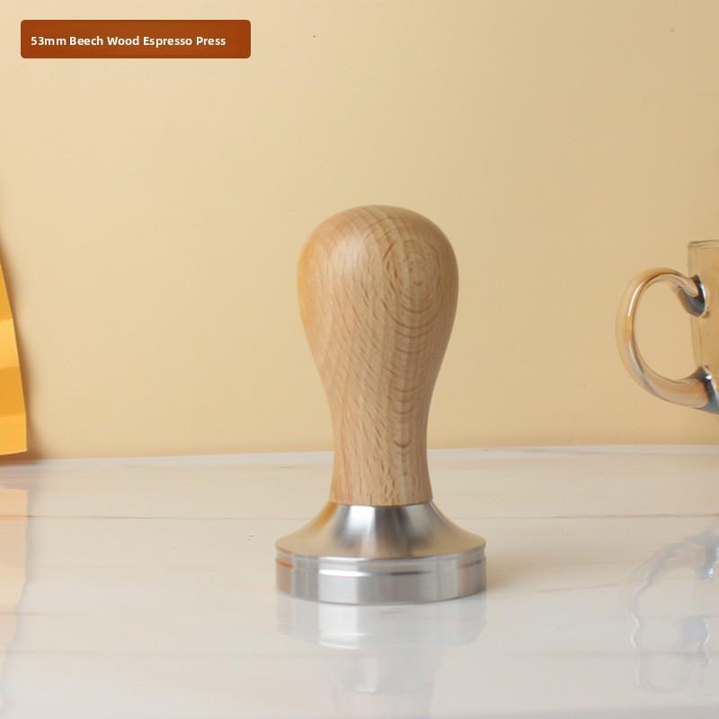 Real Wood Butternut Espresso Coffee Machine Accessories Handle Powder Compactor Stainless Steel Hammer Press Coffee Tools