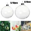 10cm Fillable Clear Plastic Christmas Baubles Perfect for DIY Ornaments
