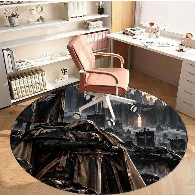 Warhammer 40K Printed Round Rug Carpet Chair Rug Area Rug Entryway Doormats,for Office Chair Living Room Bedroom Kitchen Room.