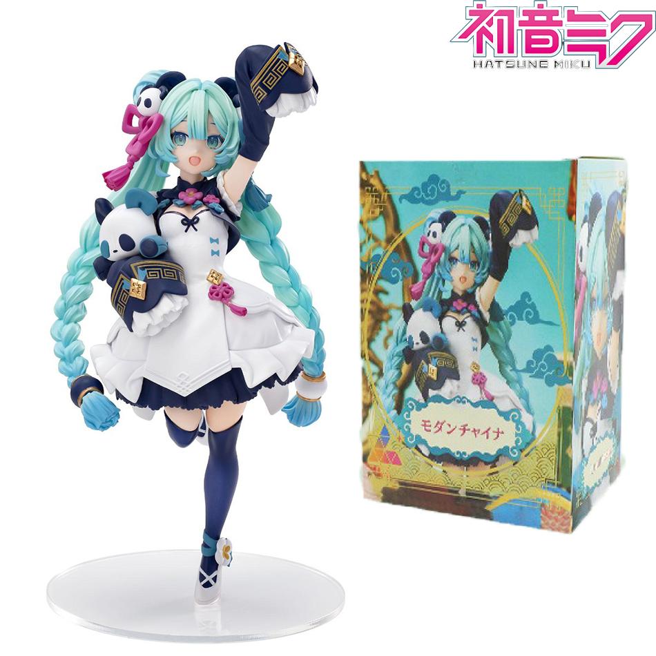 In Stock Anime Hatsune Miku Modern China Style Panda Model Figure Pvc Action Figures Collection Model Classic Toys Kids