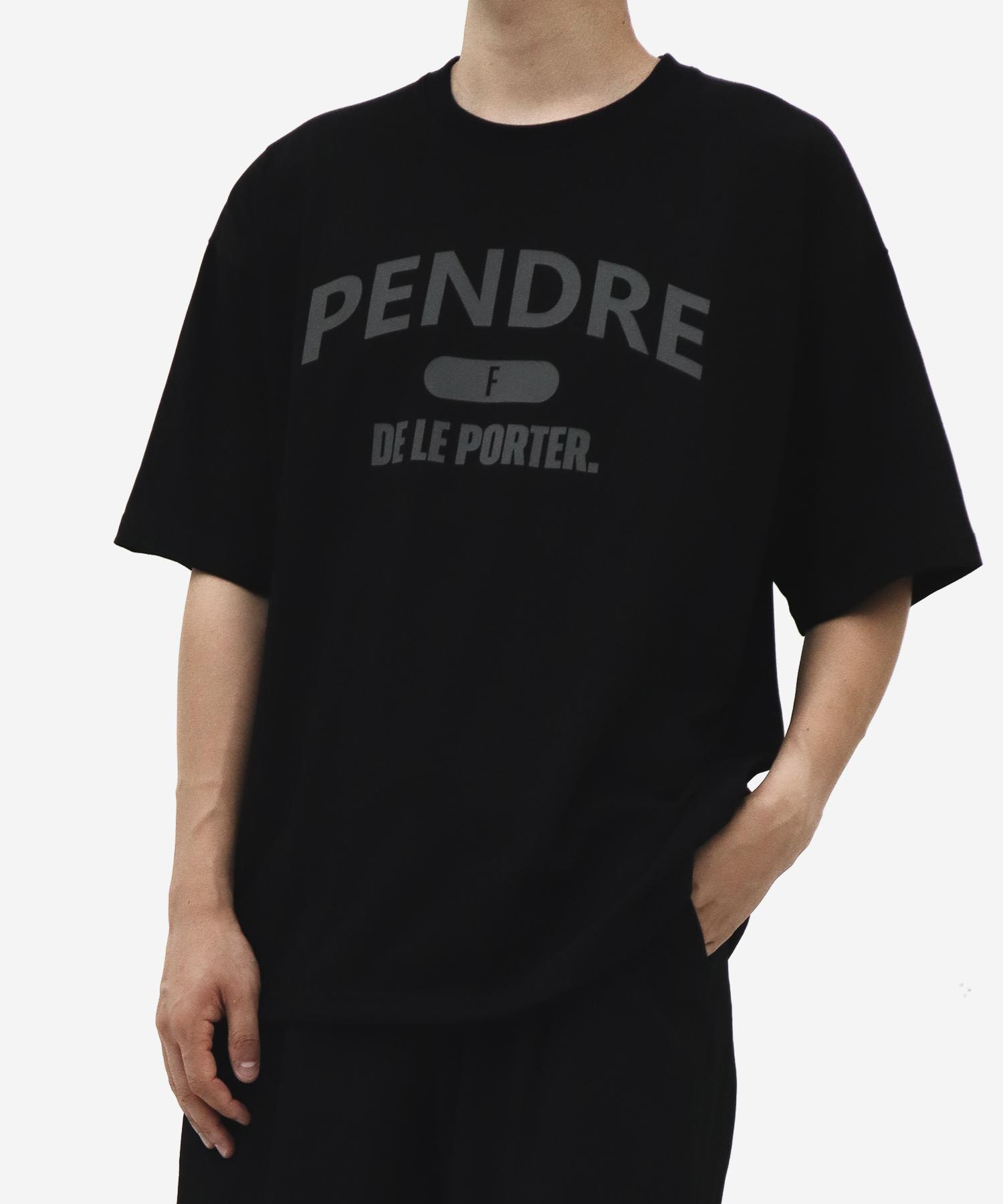 Just Haeng S2.Lm 003 Pendre Gray Logo Oversized Short Sleeve T-Shirt (Black) F