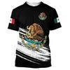 Mexico Eagle Mønster T-skjorte for menn Mote 3D-utskrift T-skjorter Hip Hop Harajuku Kortermet Oversized T-skjorte Uformelle topper med o-hals