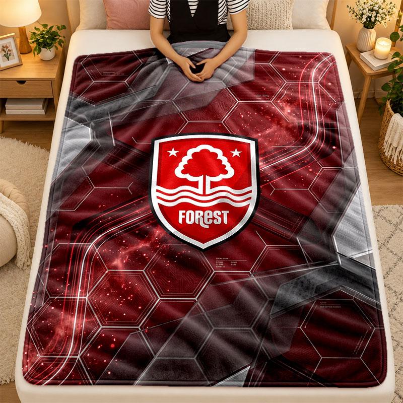 Flannel BlanketNottingham Forest Football Warm Soft Throw Blanket for Indoor Sofa Bed Living Room Use