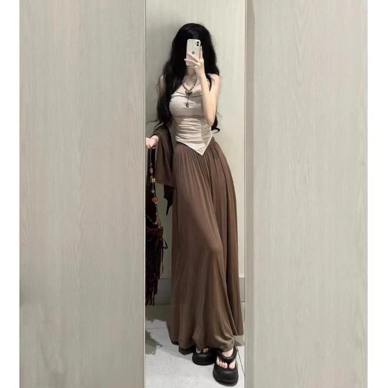 2024 Women's Summer Set: Sun Protection Cardigan, Camisole & Wide-Leg Pants