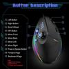 RGB Wired Gaming Mouse with Programmable Buttons Ergonomic Mice for Gamer Computer LED Vertical Mouse