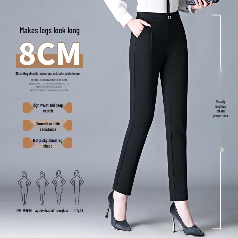 Hengyuanxiang Women's High-Waist Straight Leg Casual Pants