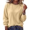 Women's Fashion Long Sleeve Round Neck Sweatshirt, Color Casual Pullover Top