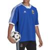 Adidas Argentina Team Logo Embroidered Striped Short Sleeve Soccer Jersey Men Tops Blue HG4239