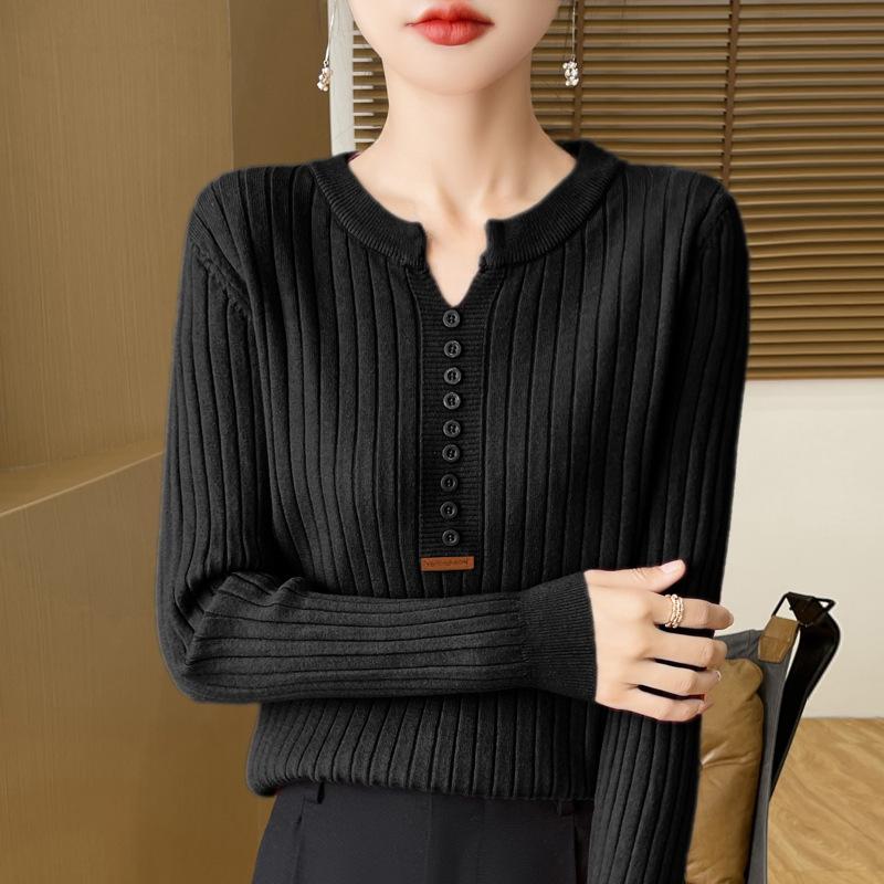 Женский осенне-зимний вязаный свитер Temperament, пуловер с круглым вырезом, рубашка с бахромой, тонкий S