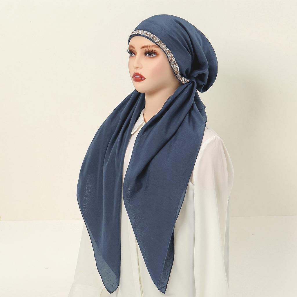 Muslim Headscarf Women'S Hijab Trendy Full Coverage Breathable Premium Fabric Fashionable Color Soft Texture Easy To Match