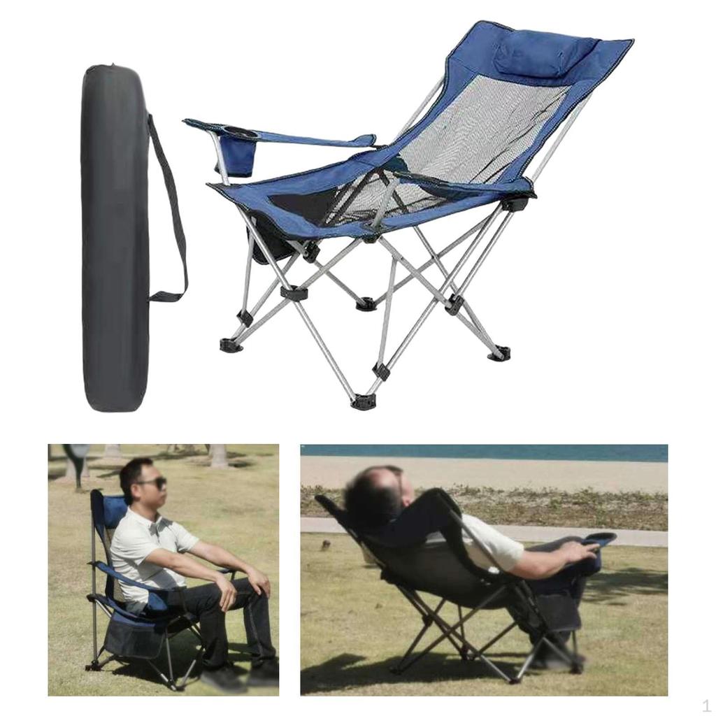 Faltbarer Campingstuhl Strand Inklusive Tragetasche Kompakte Rasenstühle Gepolsterte Sitzfläche für
