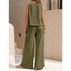 IHUASU Summer Two-piece Women's Trend with Loose Head Round Neck Casual Cotton Suit Women