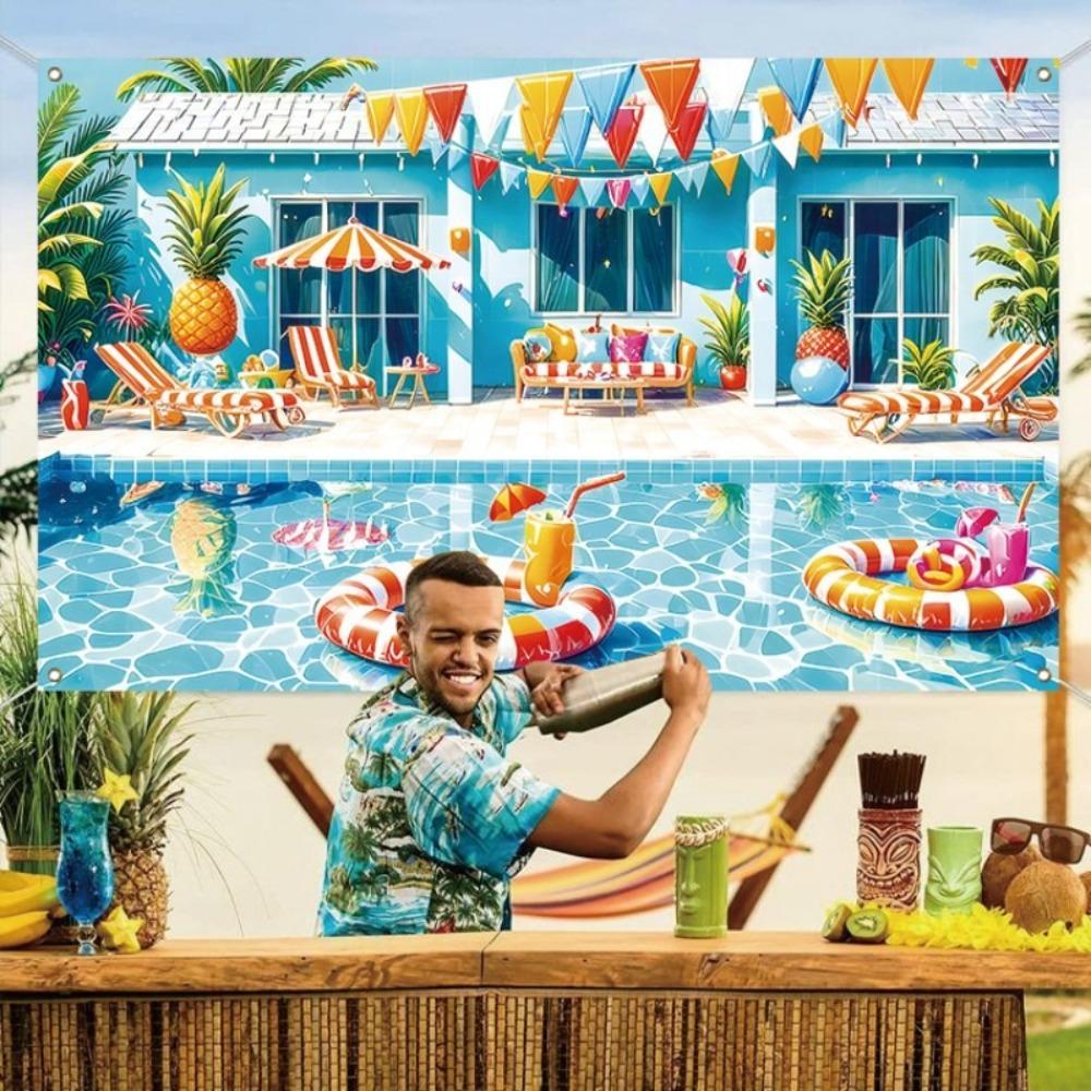 Pineapple Parasol Summer Beach Backdrop Vibrant Colors Seaside Backdrop  Summer Event