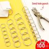 Set of 100 Loose Leaf Binder Rings, Card, and Book Binding Rings - Iron Coil and Opening Rings.