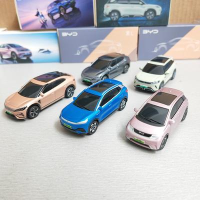 Diecast 1:64 BYD SONG L Yuan PLUS Dolphin Yuan UP BYD EV New Energy Alloy Model Car Collectible Toy Collection