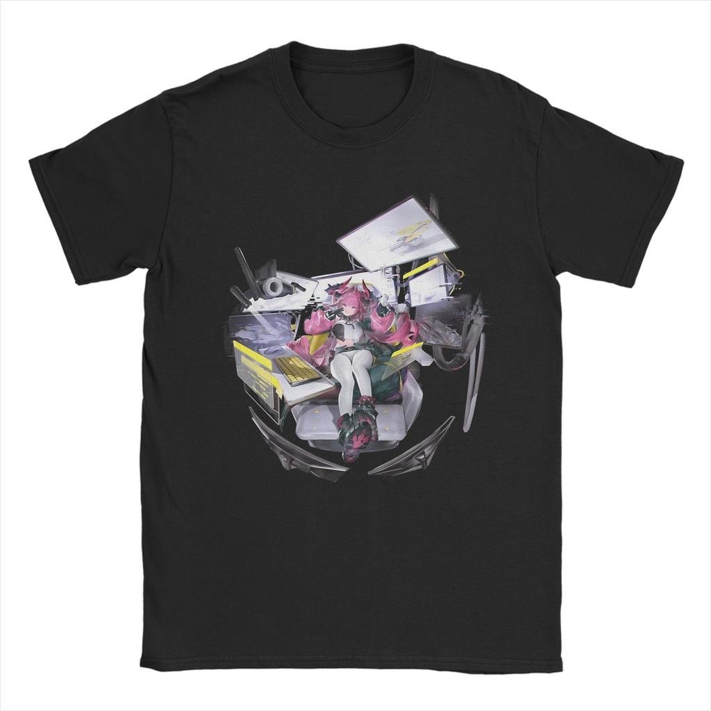 Printed Laevatain Arknights Endfield T Shirt For Unisex Cotton Tee Shirt Short Sleeve Clothes