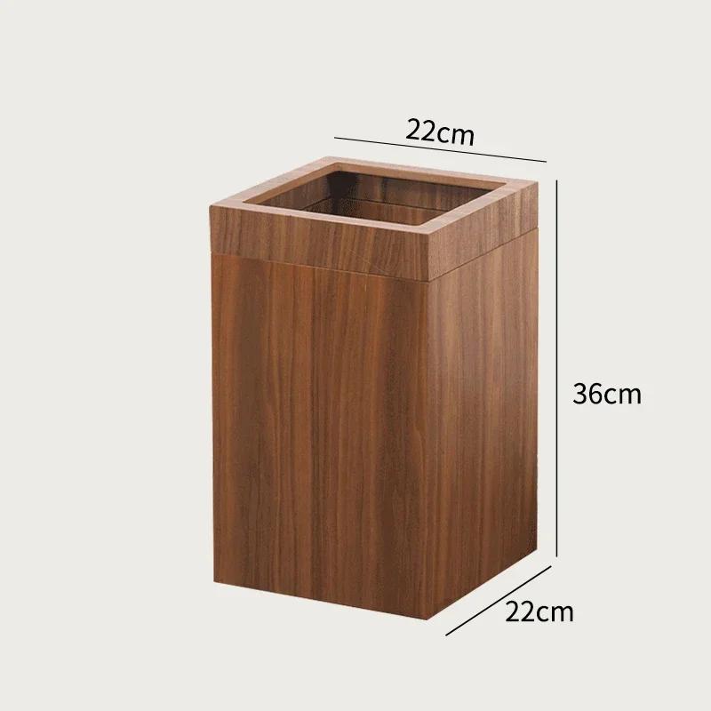 Creative Wooden Trash Can Rectangular Simple Garbage Can Home Wastebasket Bathroom Bin Kitchen Waste Storage Bins Cleaning Tools