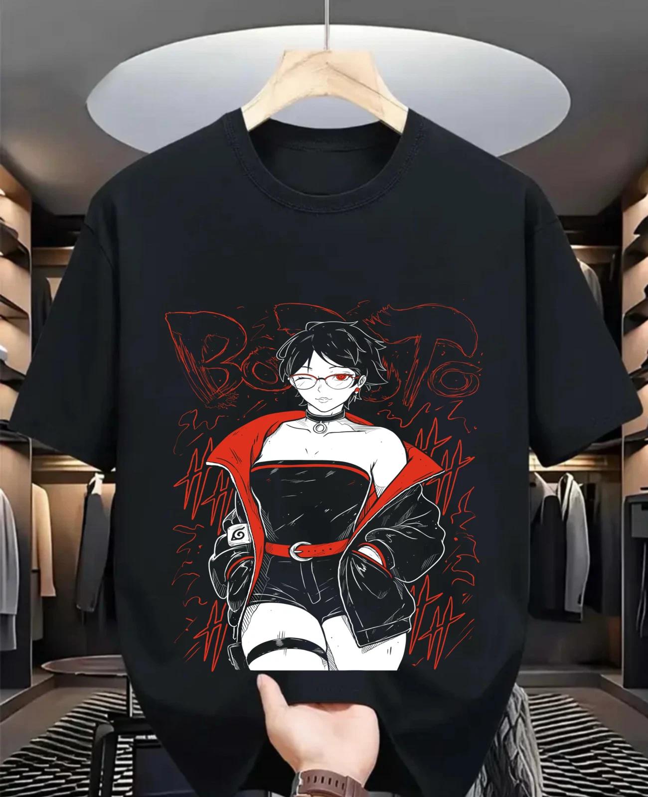 Футболка Сарада Учиха Наруто Расенган Итачи Учиха Джирайя Черная Футболка Все Размеры XL