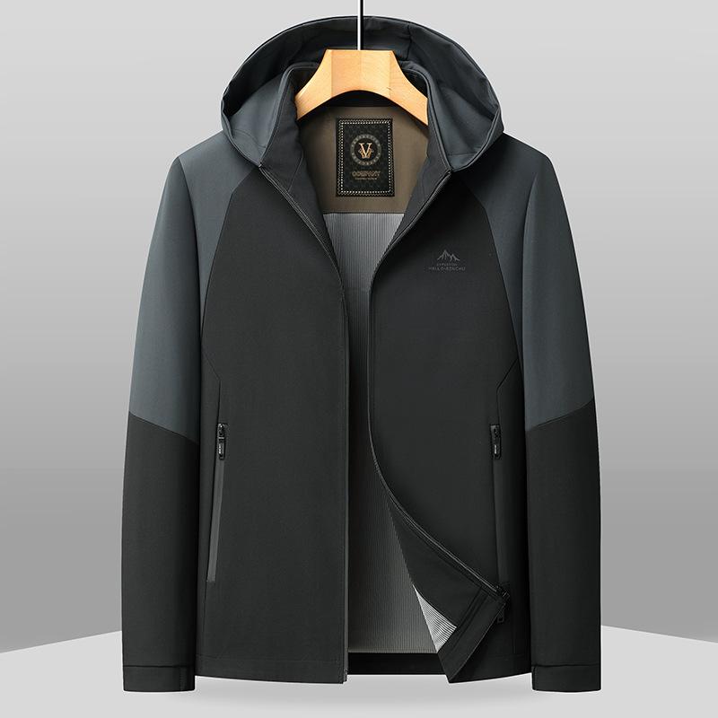 

Новая модная городская мужская куртка с длинным рукавом на весну, съемная шляпа, весенне-осенняя куртка для папы, пальто 175 (weight 95-57.5 kg)