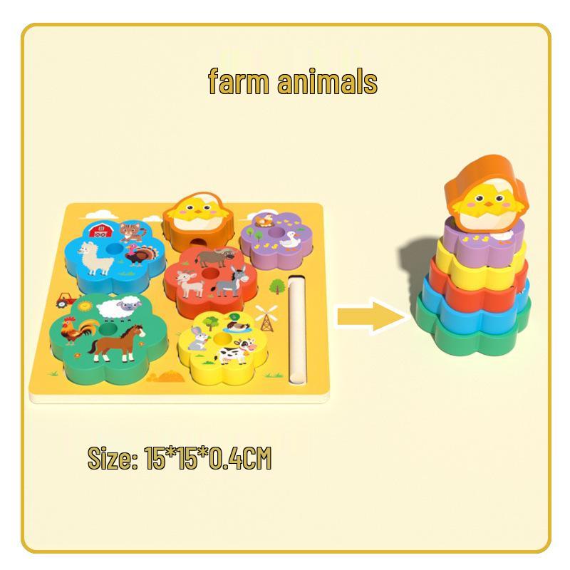 2-in-1 Children s Educational Puzzle Set: Occupations, Animals & Fruits