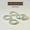 1 Pcs A Grade Jadeite Ring For Men And Women White Ice Type Finger Ring Simple Style Unisex Ring