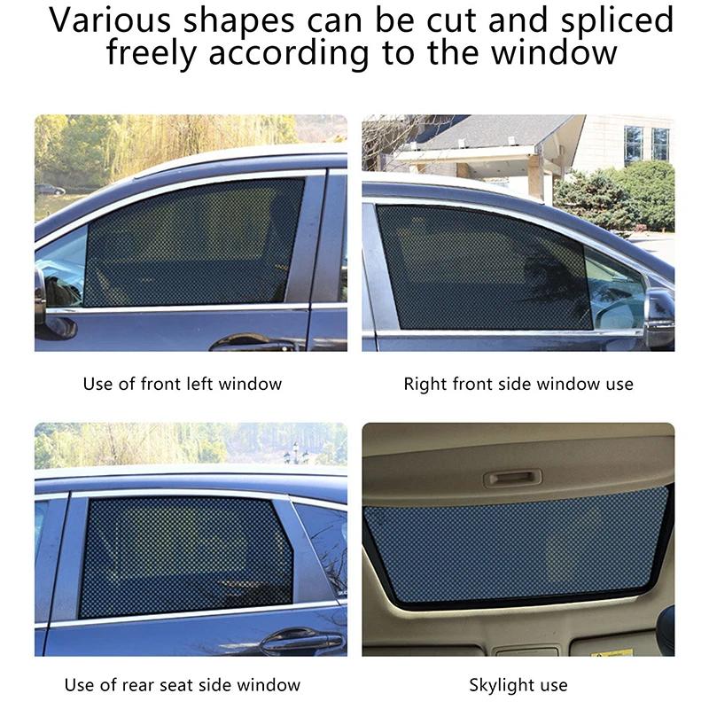 2/4Pcs Universal Car Side Window Sun Shade Mesh Protector Auto Black UV Protection Film Sticker Car Rear Side Window Sunshade