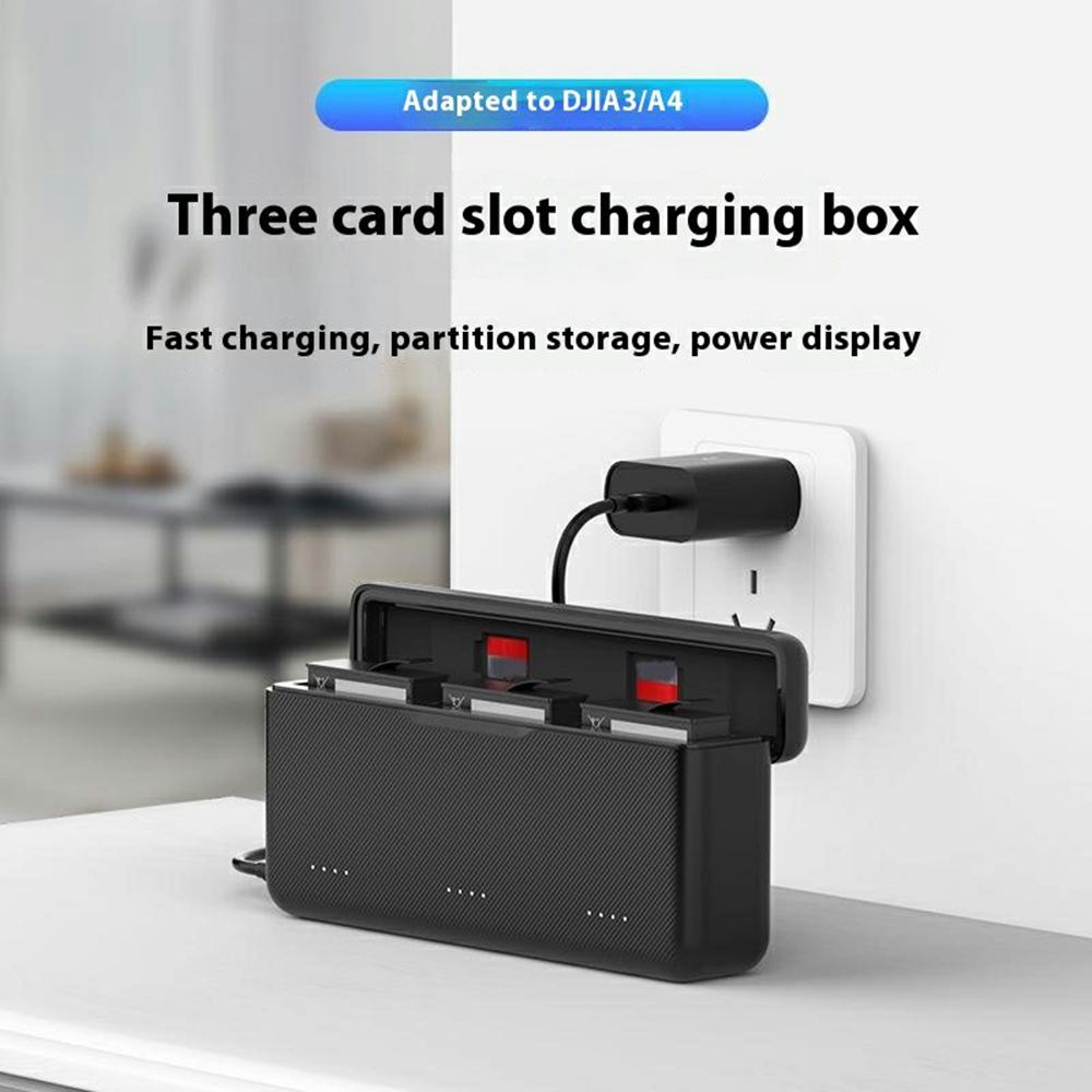 TELESIN S0-BCG-02-TDJ DJI Fast Charging Box For Osmo Action 5 Pro/Action 4/Action 3 , Battery Charging Case with TF Card Storage