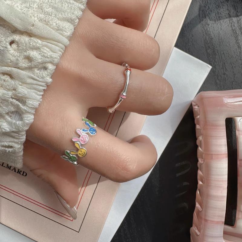 Rabbit Adjustable Fashionforward Design Ring For Women Highquality Copper Material