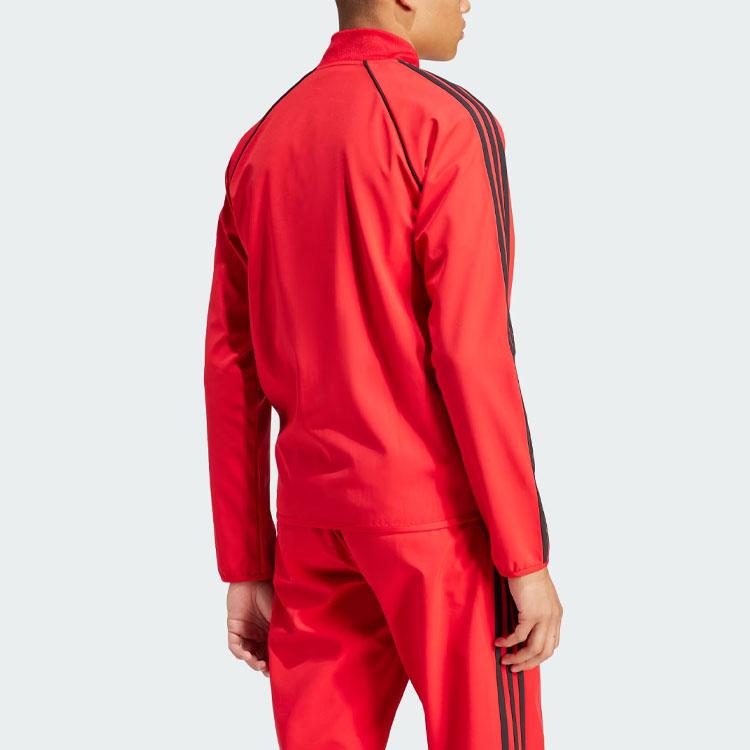 adidas Oryginalne Sst Bonded Track Top Kolorowy Blok Zamek Długi Rękaw Kurtka Męskie kurtki Karmazynowy IS2807