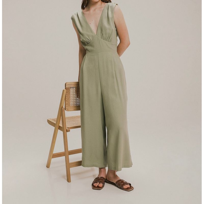 Foreign Trade Order CA Home 2025 Autumn New Lyocell Cotton Linen Retro Light Luxury Wide-Leg Pants Street Jumpsuit