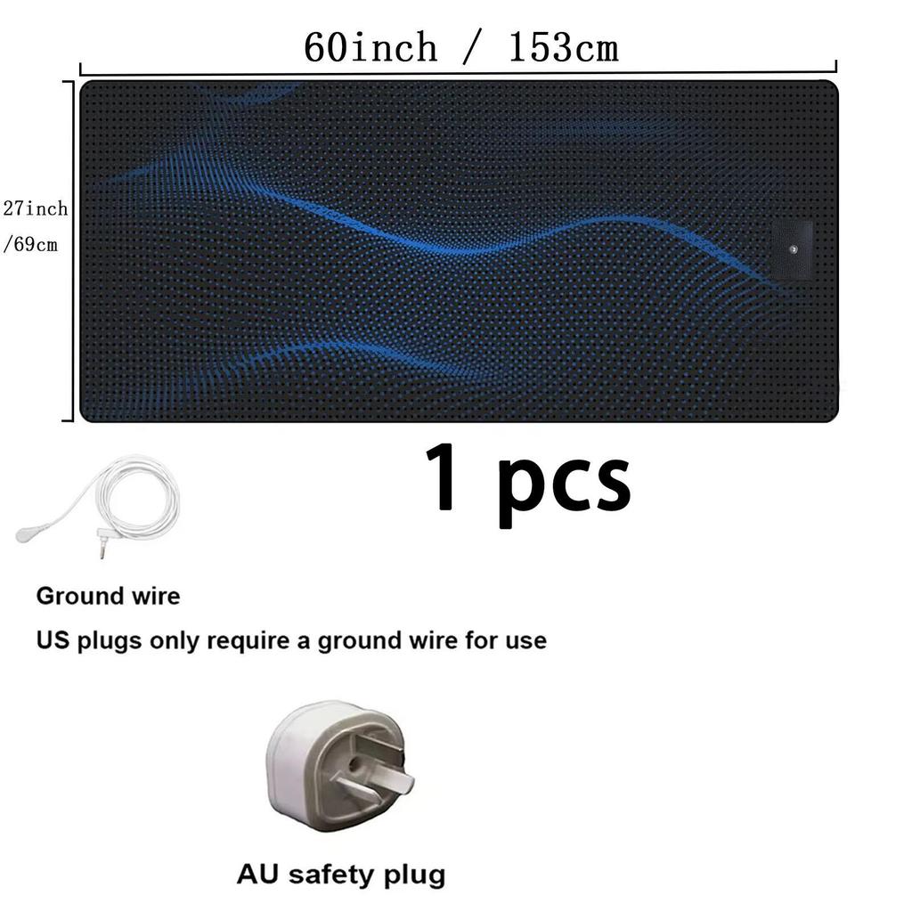 Grounding Mat for Bed Anti Slip PU Leather Grounding Pad with Grounding Cord Improves Sleep Relieves Stress & Pain