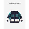 French Arielle De Pinto Boys' Denim Jacket Autumn New Fashion Color-Blocked Cardigan Sweater Top