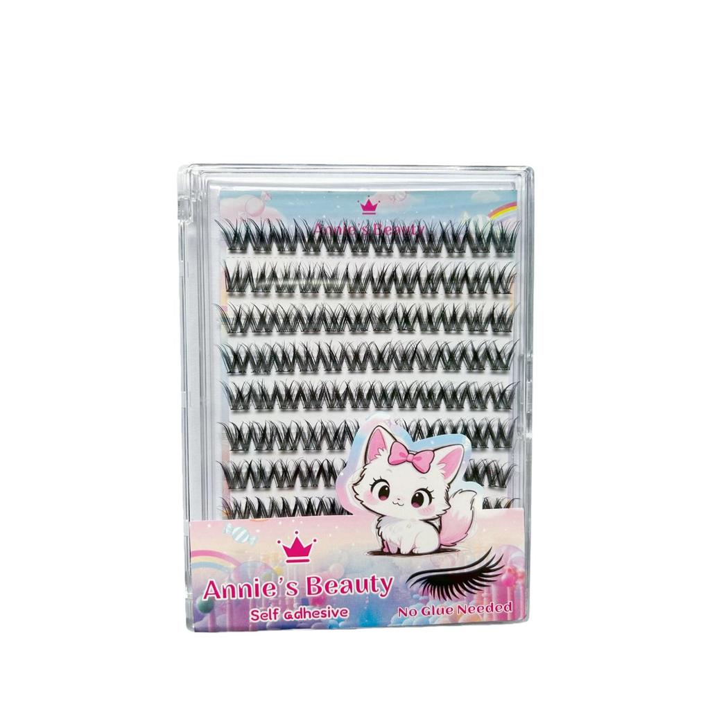 100-120 Cluster Self-Adhesive False Eyelashes,perfect for Women makeup,pre-bonded,14mm,C+ Curl,Long-lasting,waterproof,windproof