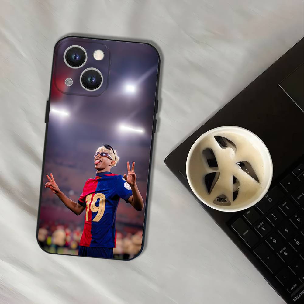 No.19 Football L-Lamine Y-Yamals Phone Case For iPhone 16,15,14,13,12,11,Pro,XS,Max,XR,Plus,E,SE4,Mini Black Soft Cover