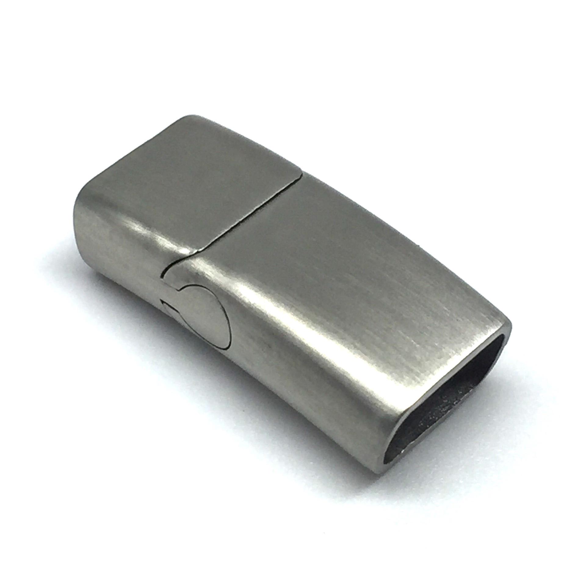 

Woven Leather Bracelet with Stainless Steel Magnetic Clasp and Connector.