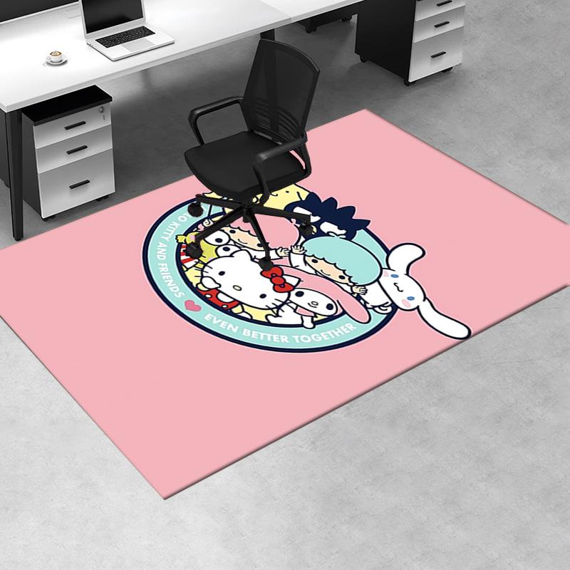 Office Rug Hello Kitty, Friends Anti-Slip Rug, Machine Washable for Living Room, Bedroom, Office, Multiple Sizes, Bedroom Mat, Decorative Mat, Durable