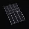 Transparent 12-Compartment Storage Box for Nail Art Accessories, Beads, and Electronic Components.