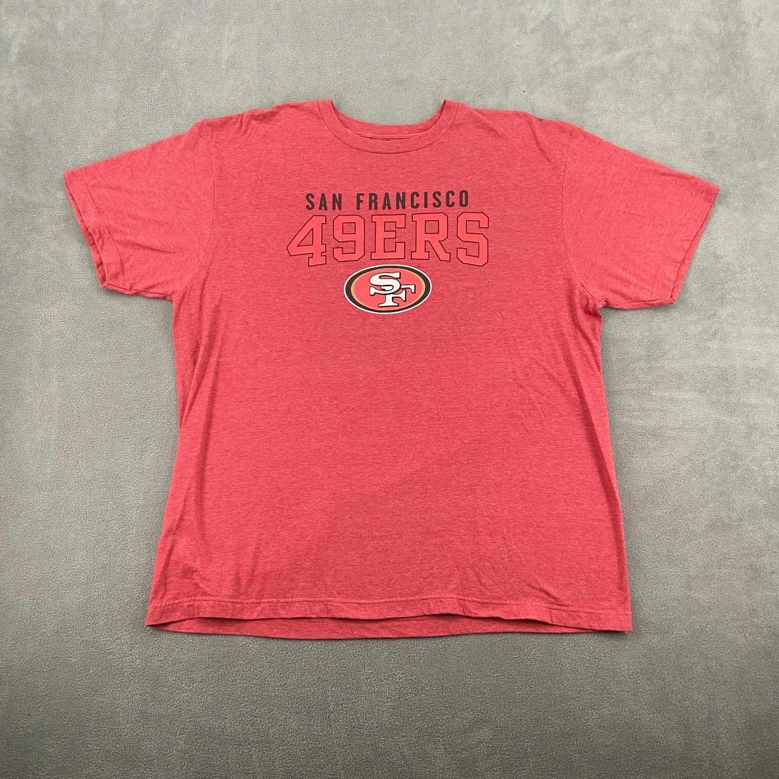 San Francisco 49ers T-Shirt Mens XL Red Majestic NFL Football Sports Crew Neck 2XL