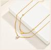 Heart Necklace, 18K Gold Plated Stainless Steel, Waterproof Tarnish Free Solitaire CZ Link Chain Layering Jewelry Women
