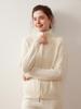 Cashmere Cable Knit Zipper Cardigan - Women's Autumn/Winter 2025, Half-High Neck, Gentle Style.