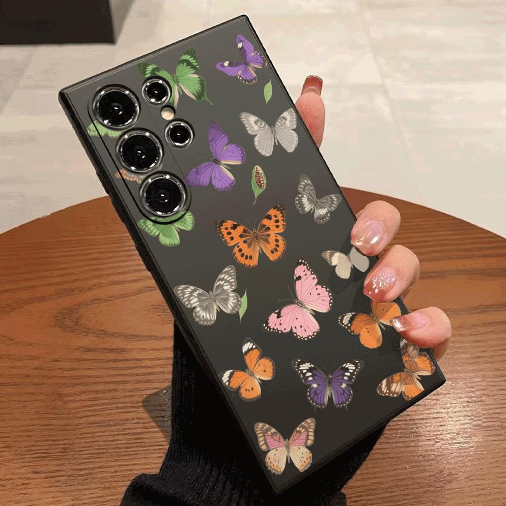 Colorful Butterfly Pattern Phone Case for Samsung Galaxy S25 S24 Ultra S23 S22 S21 S20 FE Plus Soft TPU Protection Cover