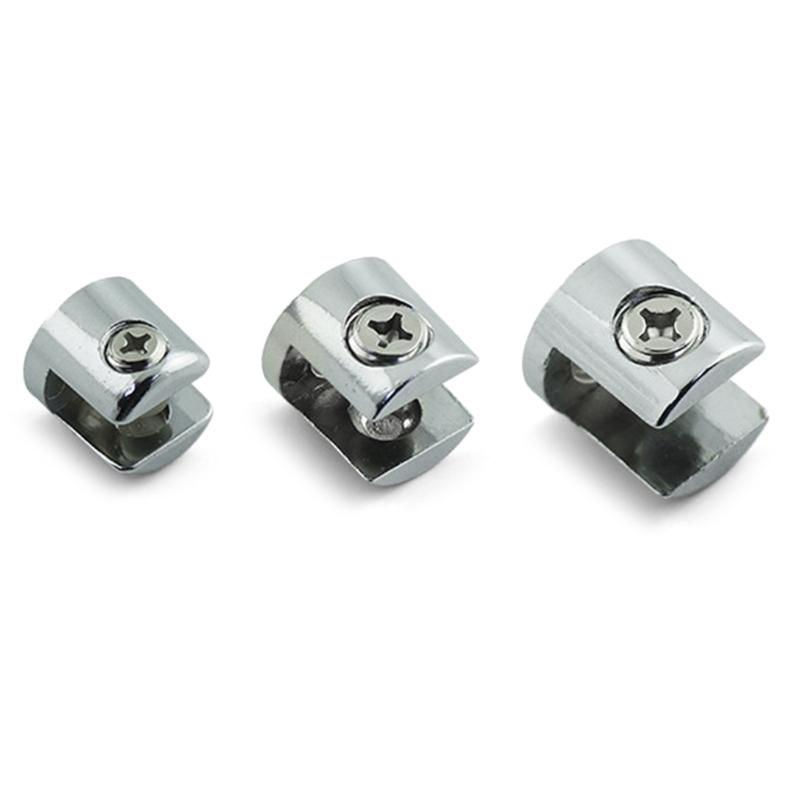 10Pcs Adjustable Zinc Alloy Glass Clip Cabinet Shelf Support Plates Bathroom Glass Holders for Fixing Bathroom Glass