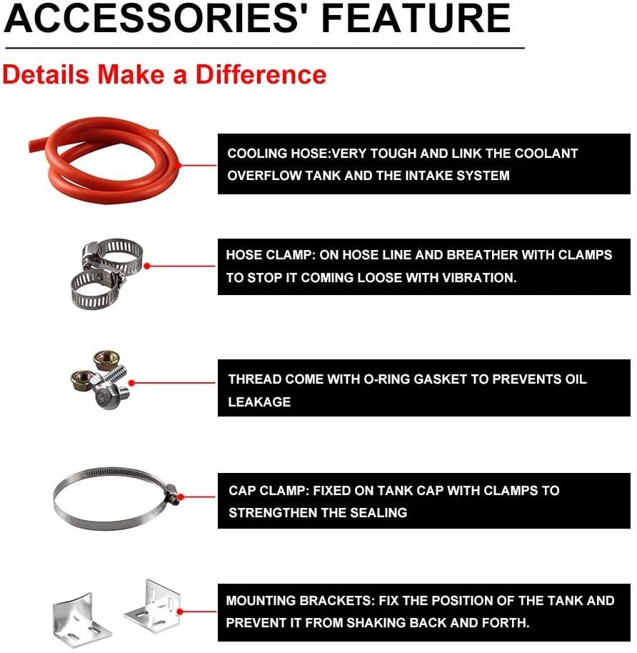 Uniwersalny zbiornik płynu chłodniczego 800ml zbiornik wyrównawczy płynu chłodniczego chłodzenie butelka zbiorcza przelewowy zbiornik aluminium stylizacja samochodu