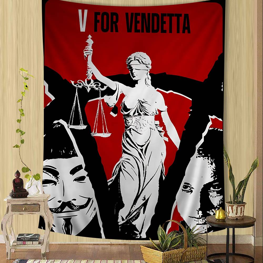 Horror Movie V For V-VendettaS Classic Anime Tapestry Hanging Tarot Hippie Wall Rugs Dorm Home Decor