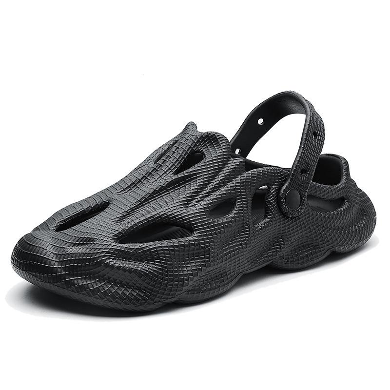 

EVA dad slippers men s summer outdoor sports couple hole-hole bag head sandals men s deformed soft-soled slippers one piece 39 чёрный