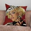 DDoja Singer CCat Print Pattern Sofa Cushion Cover Pillowcase Home Party Car Bedding