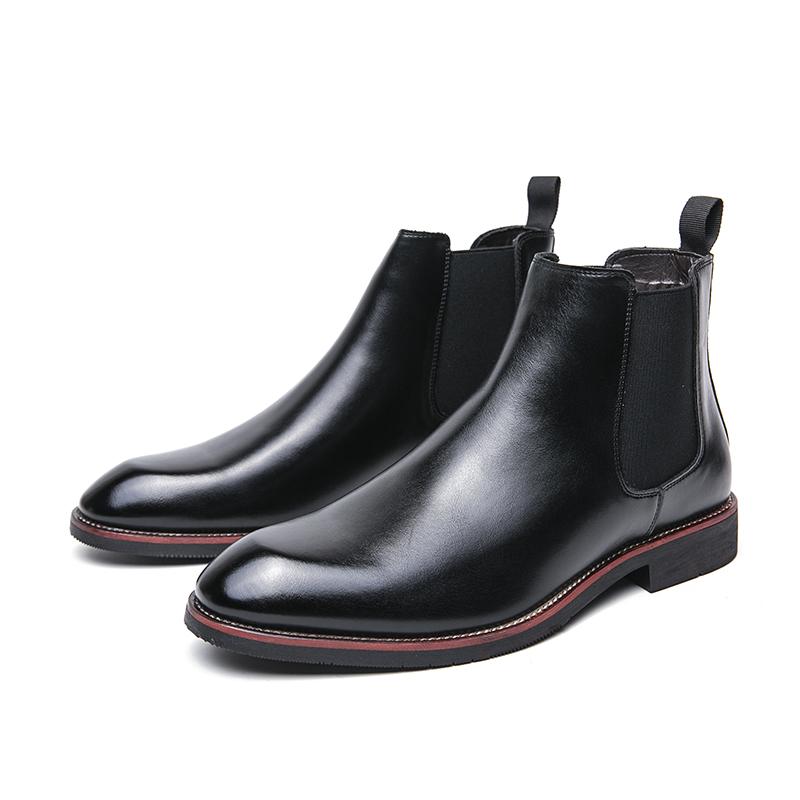 Winter Ankle Leather Boots Men Britain Retro Chelsea Boots Men High Quality Social Formal Leather Shoes Classic Men's Dress Boot