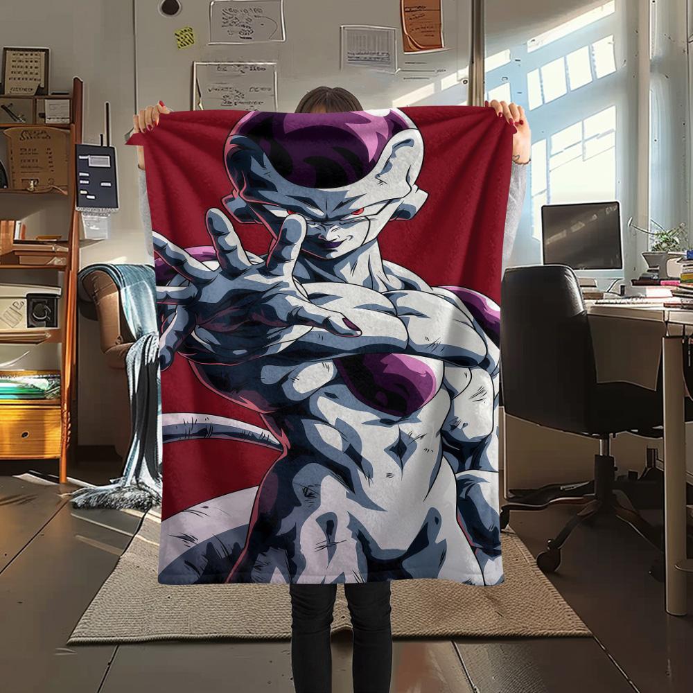 1PC Frieza Patterned Flannel Blanket Suitable For All Seasons For Home Decor Warmth And Comfort Gifts Holiday Present